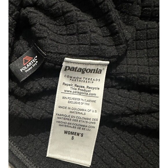 Patagonia Women’s R1 Pullover Fleece Lined S Black 1/2 Zip Slim Pocket Hiking - Picture 7 of 11